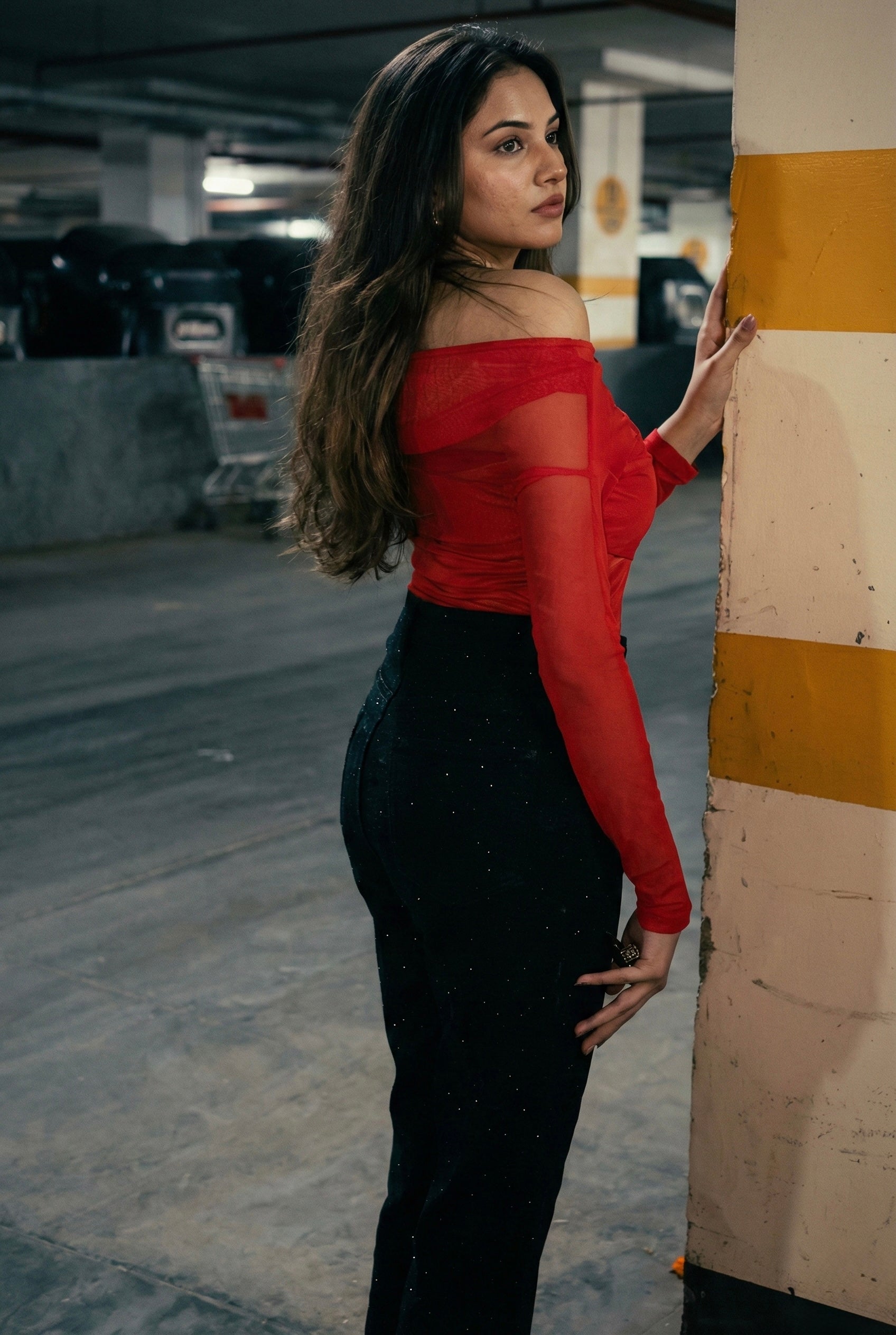 Black Wide Leg Rhinestone Jeans