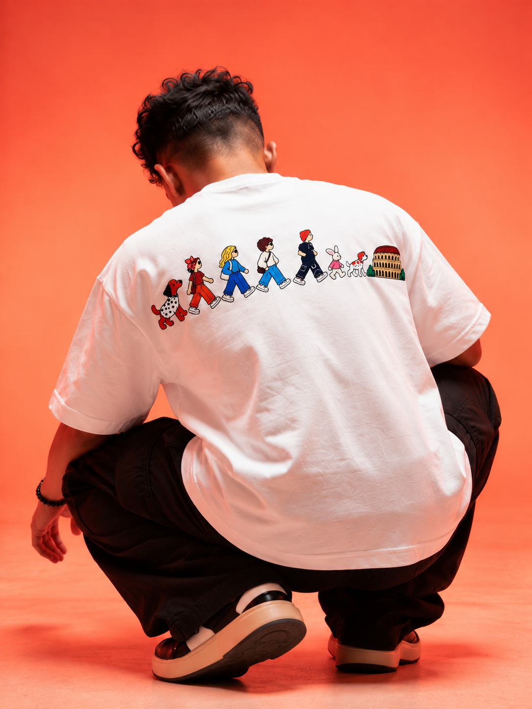 Travel Story Graphic Oversized T-Shirt - White