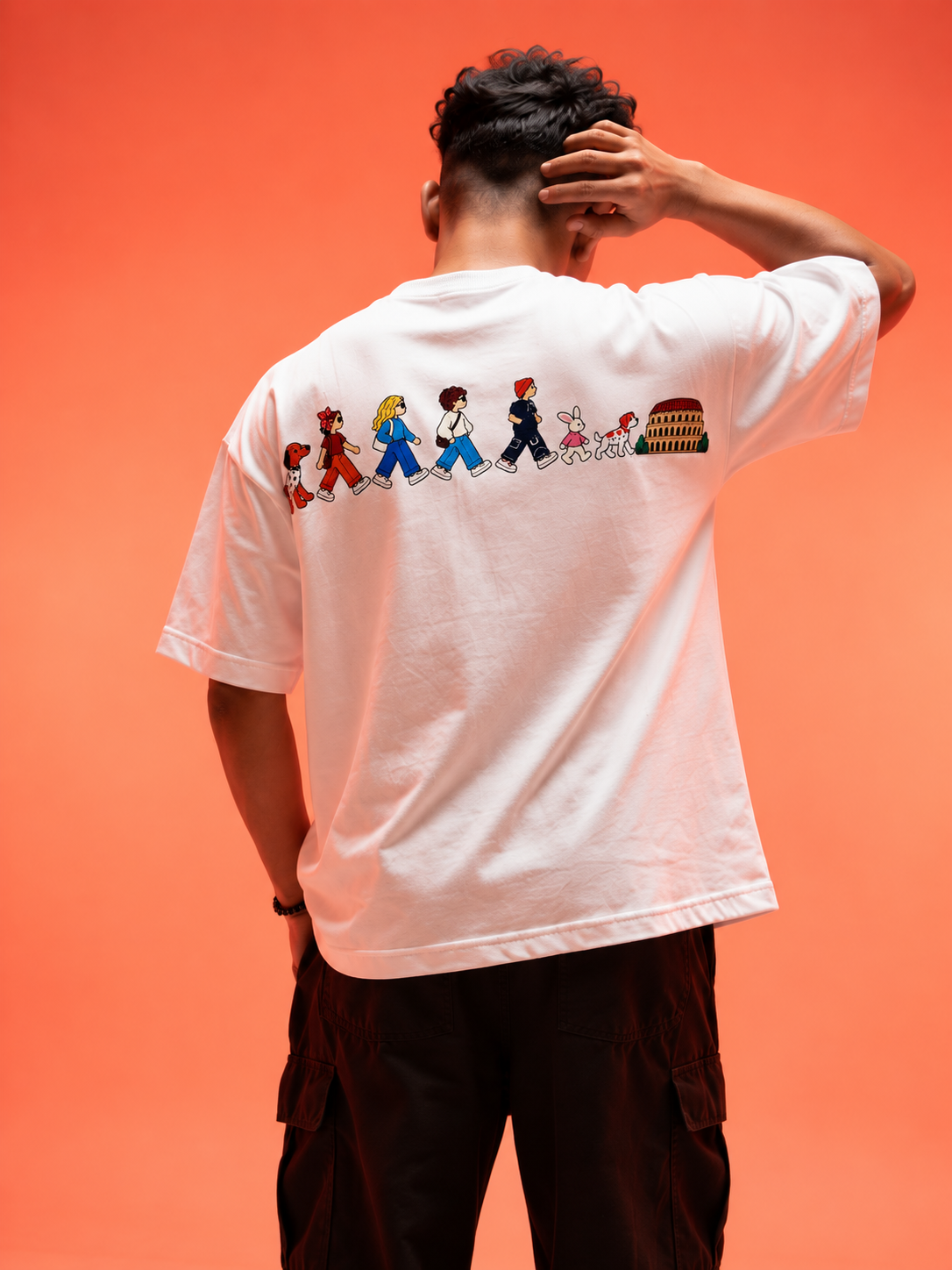 Travel Story Graphic Oversized T-Shirt - White