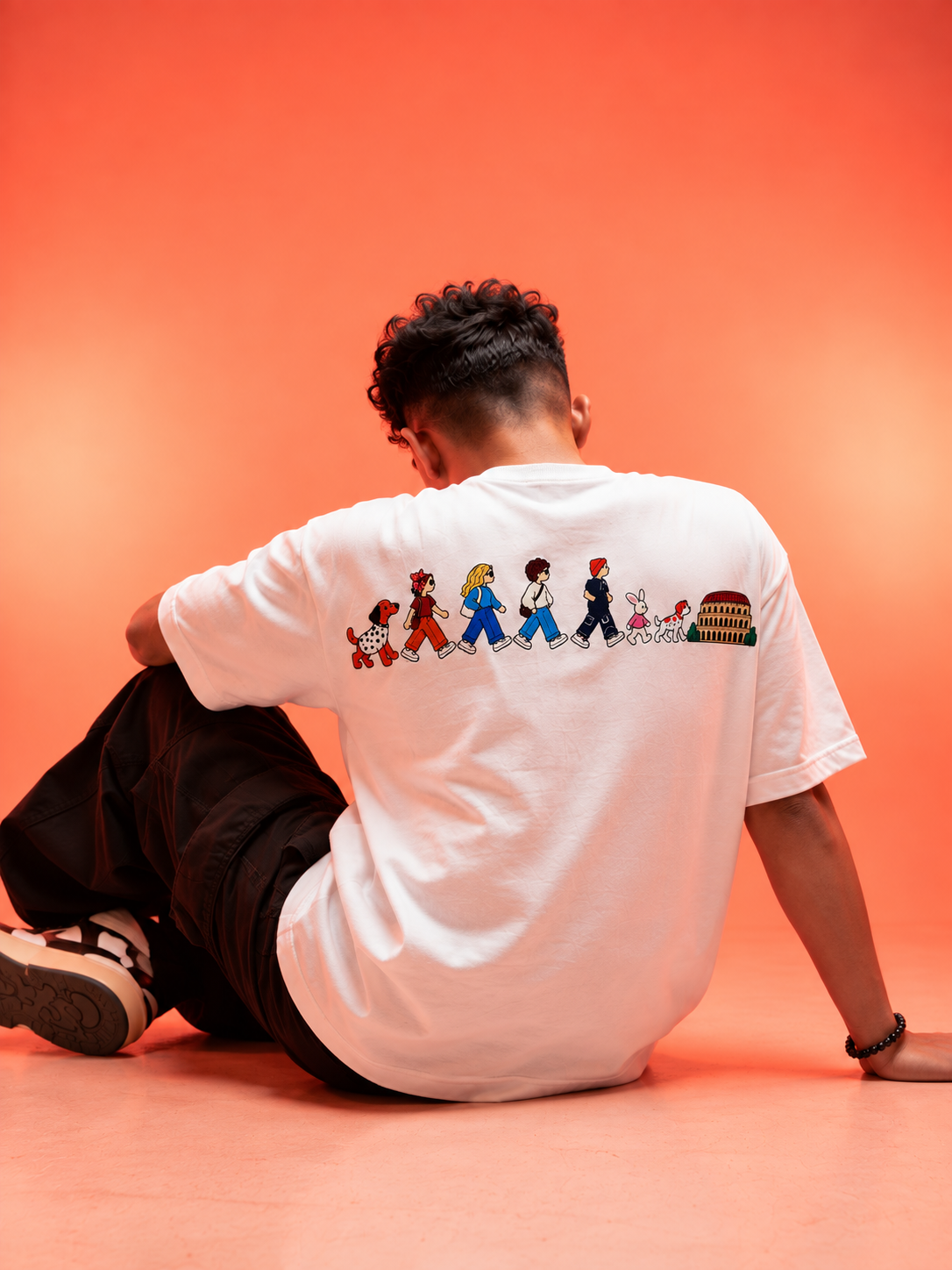Travel Story Graphic Oversized T-Shirt - White