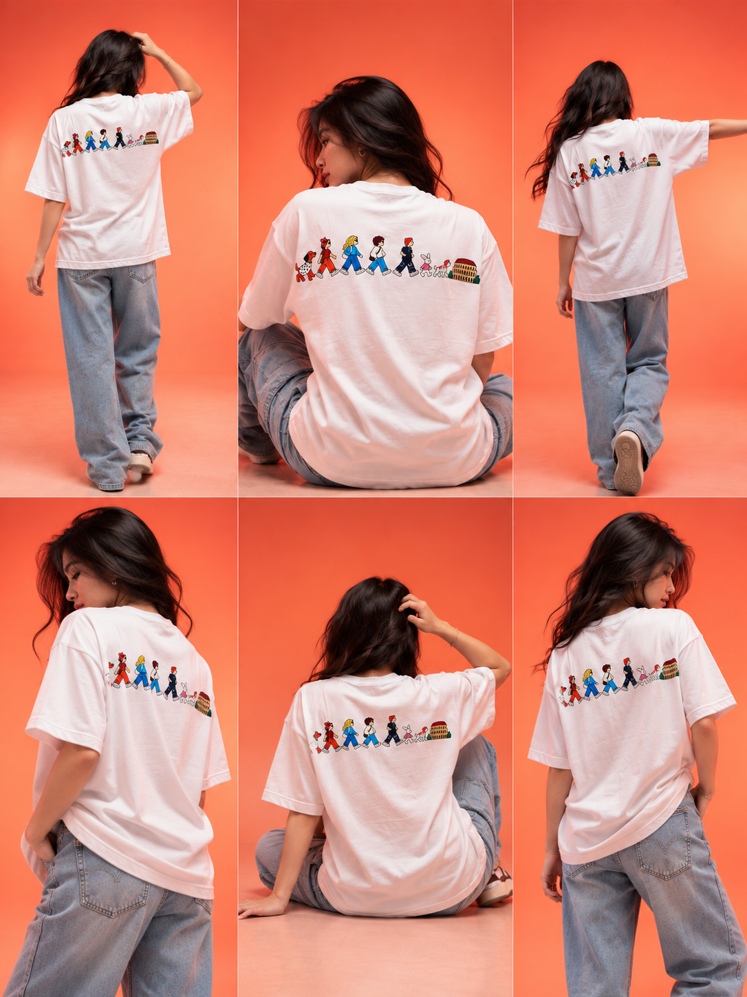 Travel Story Graphic Oversized T-Shirt - White