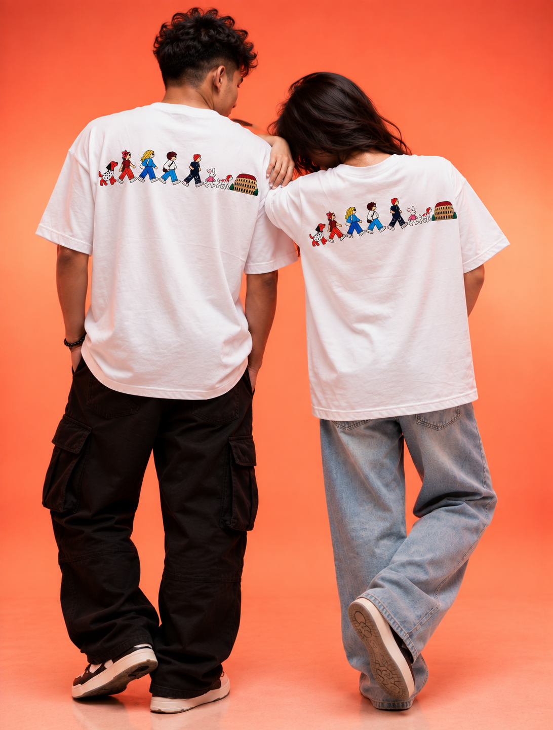 Travel Story Graphic Oversized T-Shirt - White