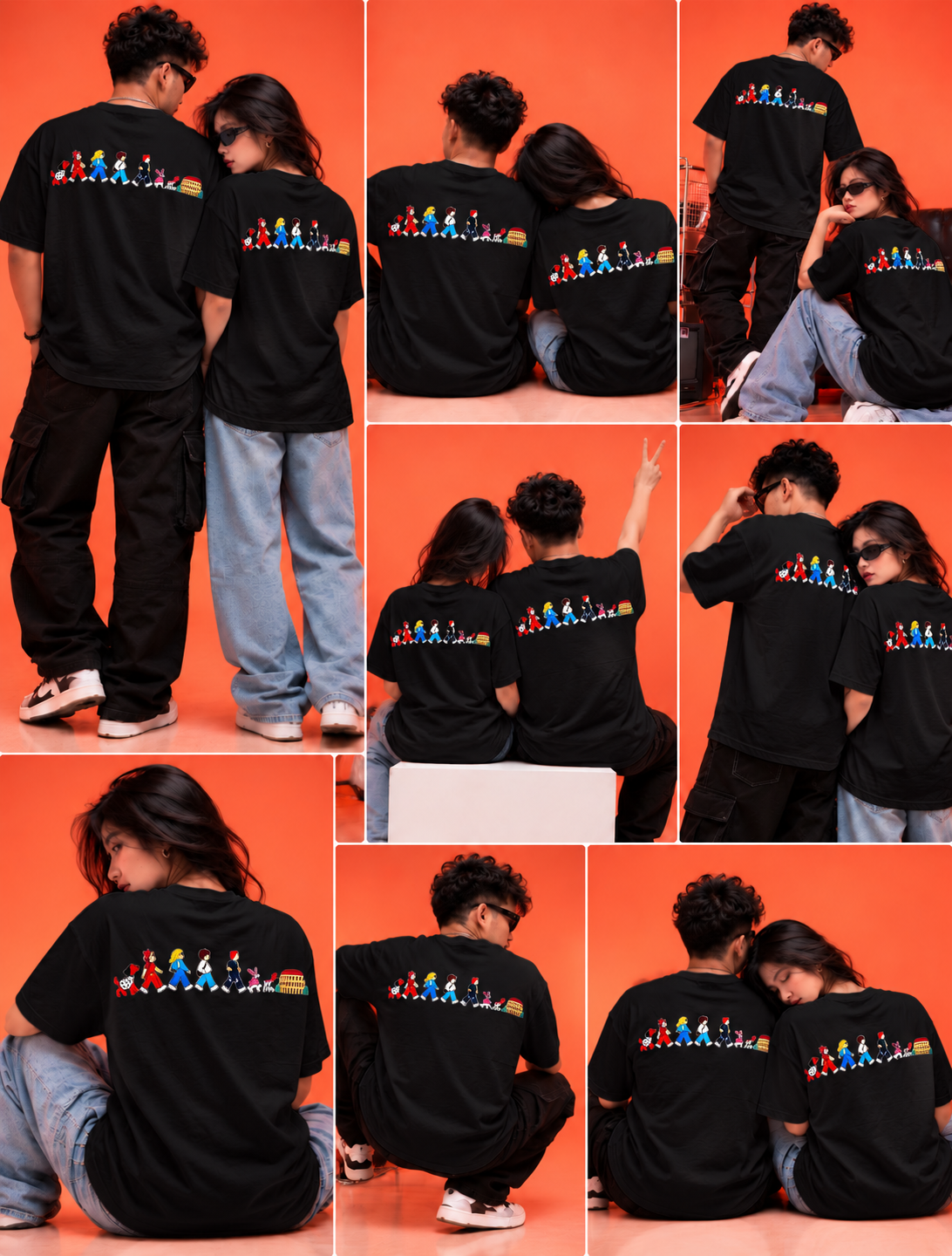 Travel Story Graphic Oversized T-Shirt - Black
