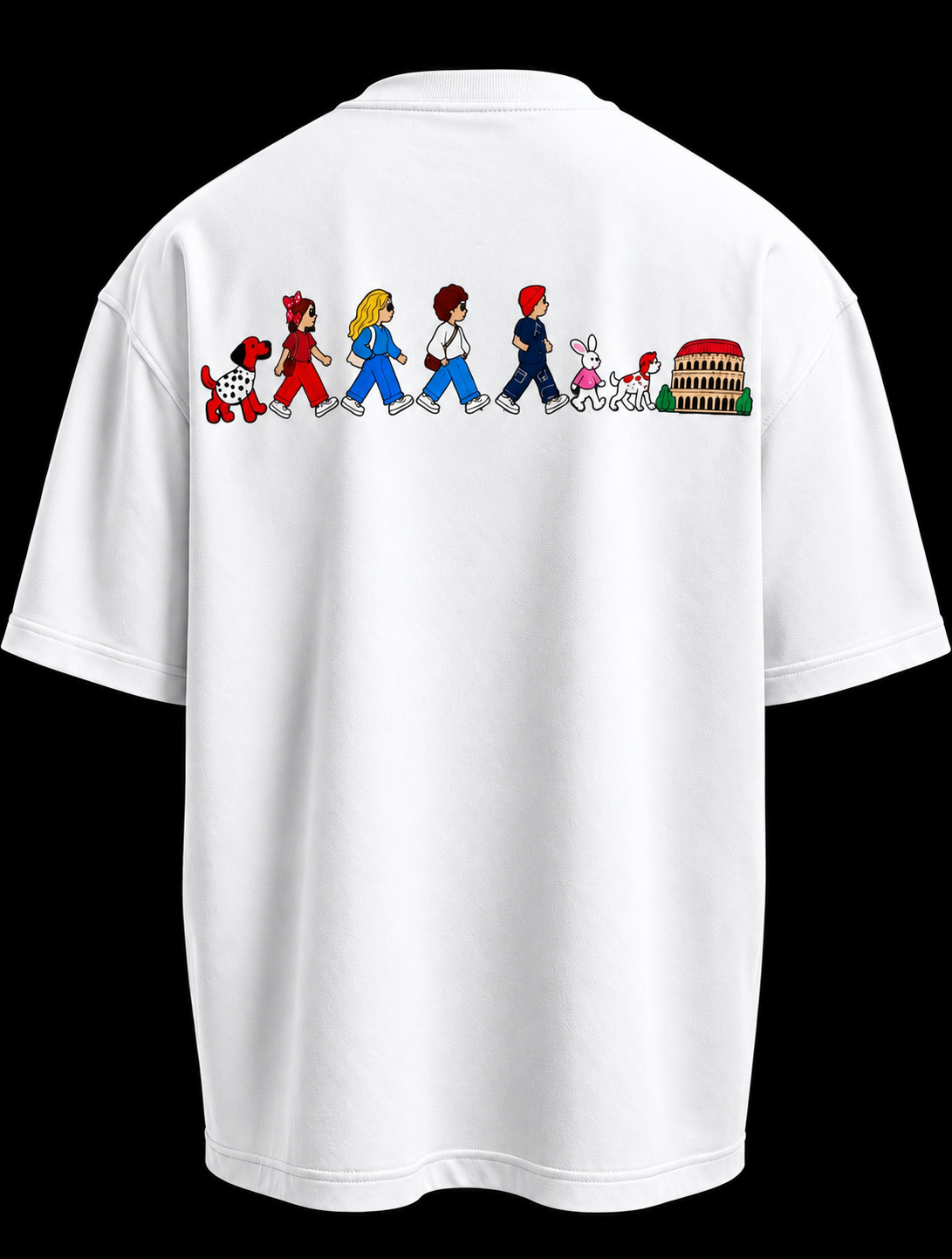 Travel Story Graphic Oversized T-Shirt - White