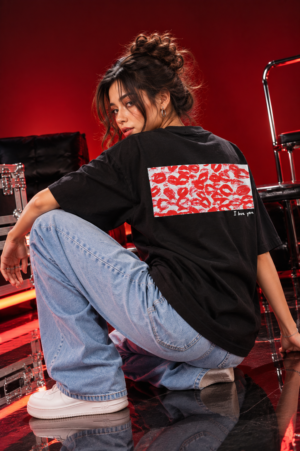 Love Affair Oversized T-Shirt – Black