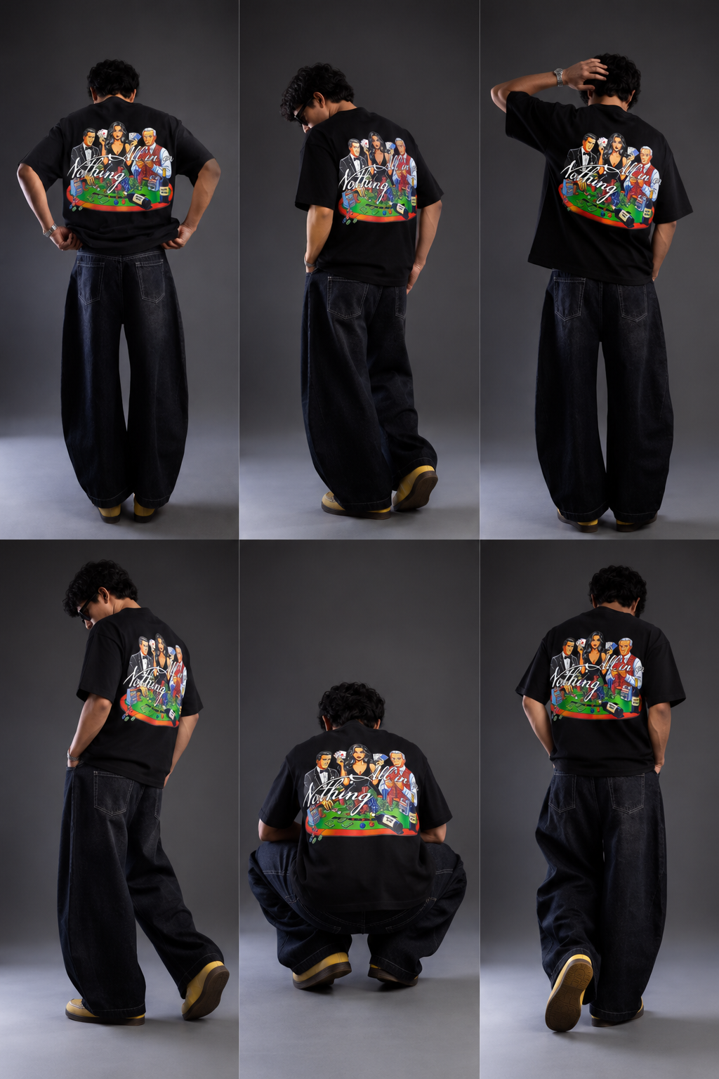 All In Or Nothing Oversized Graphic T-Shirt – Black