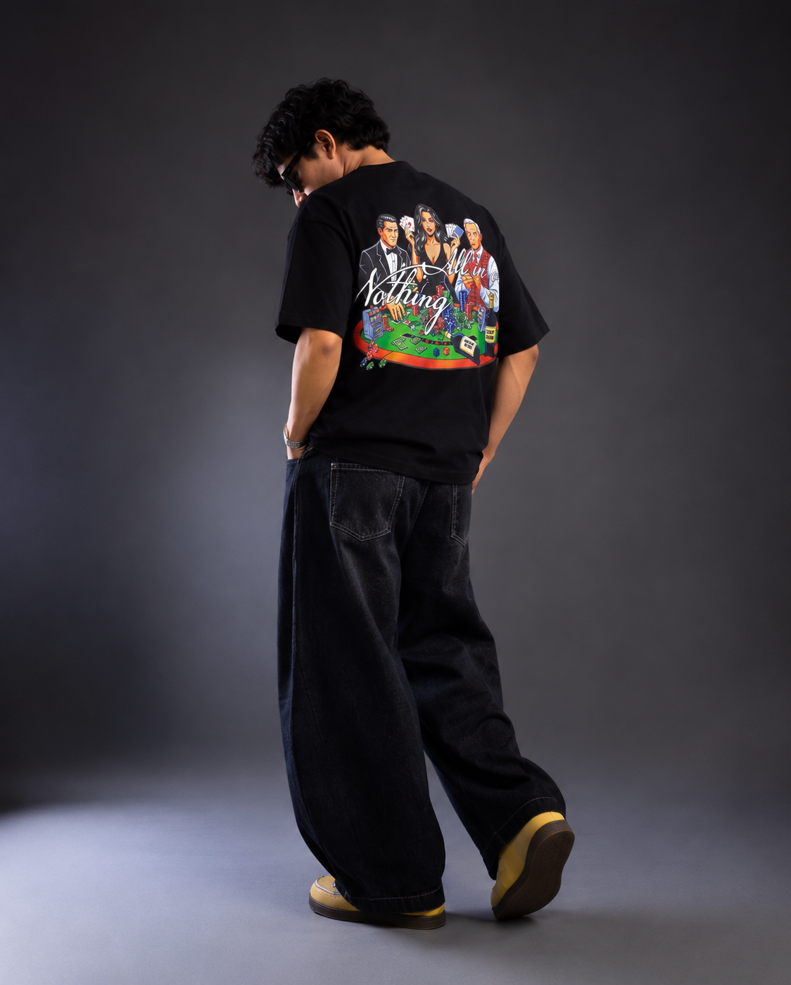 All In Or Nothing Oversized Graphic T-Shirt – Black