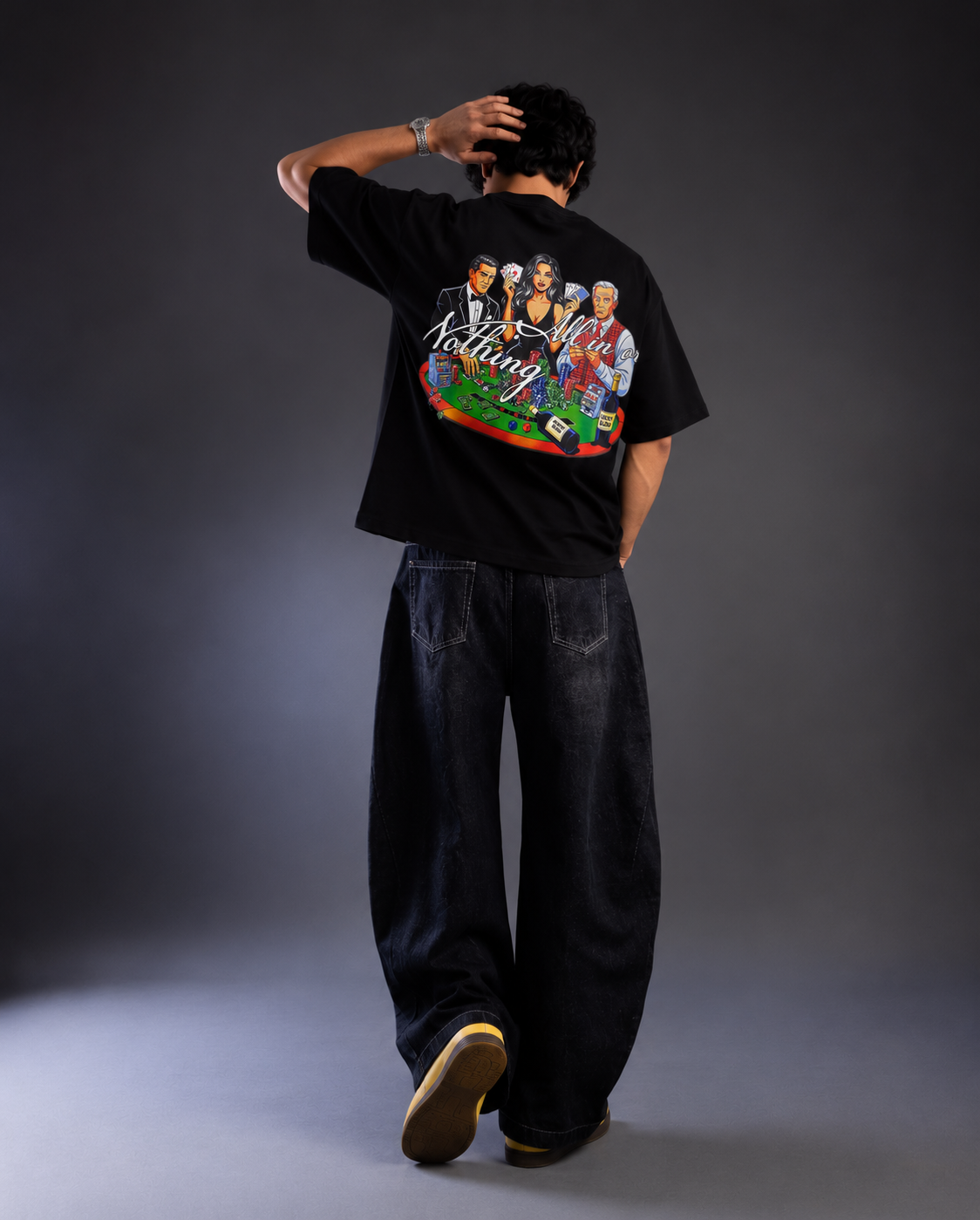 All In Or Nothing Oversized Graphic T-Shirt – Black
