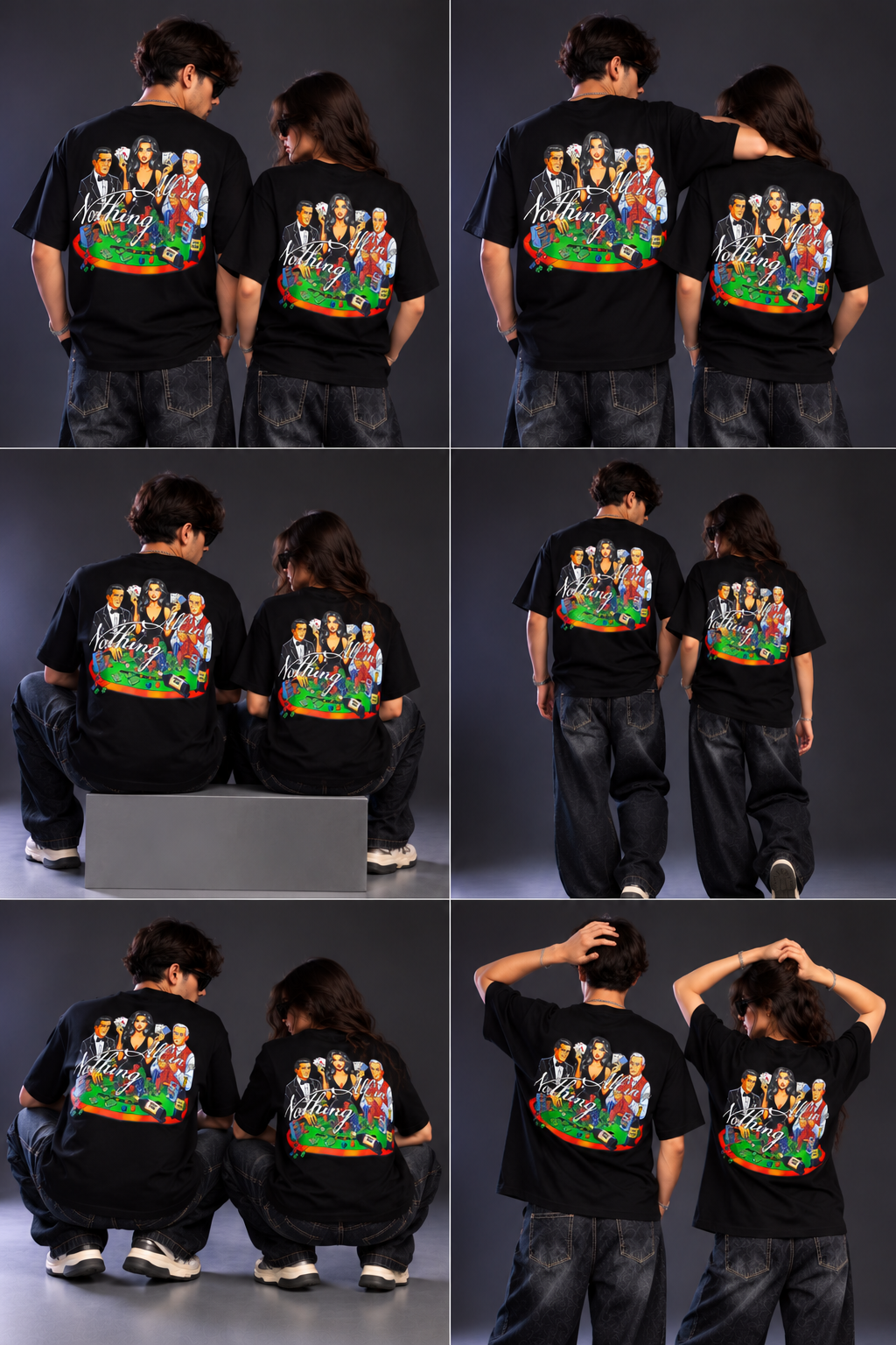 All In Or Nothing Oversized Graphic T-Shirt – Black