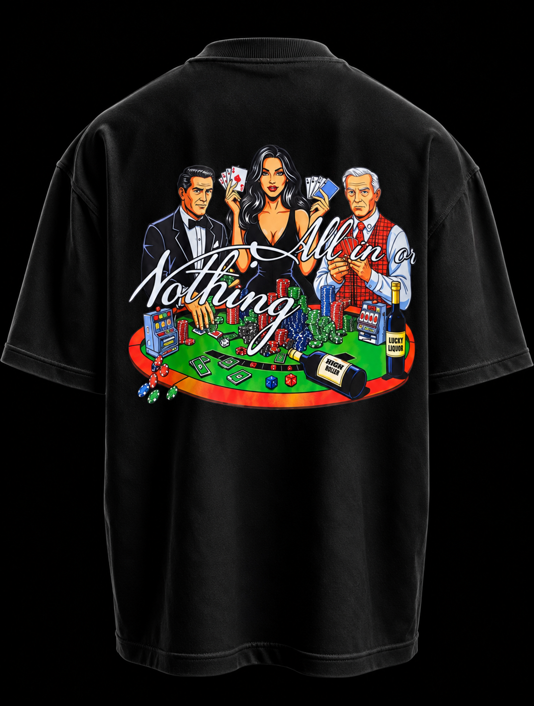 All In Or Nothing Oversized Graphic T-Shirt – Black