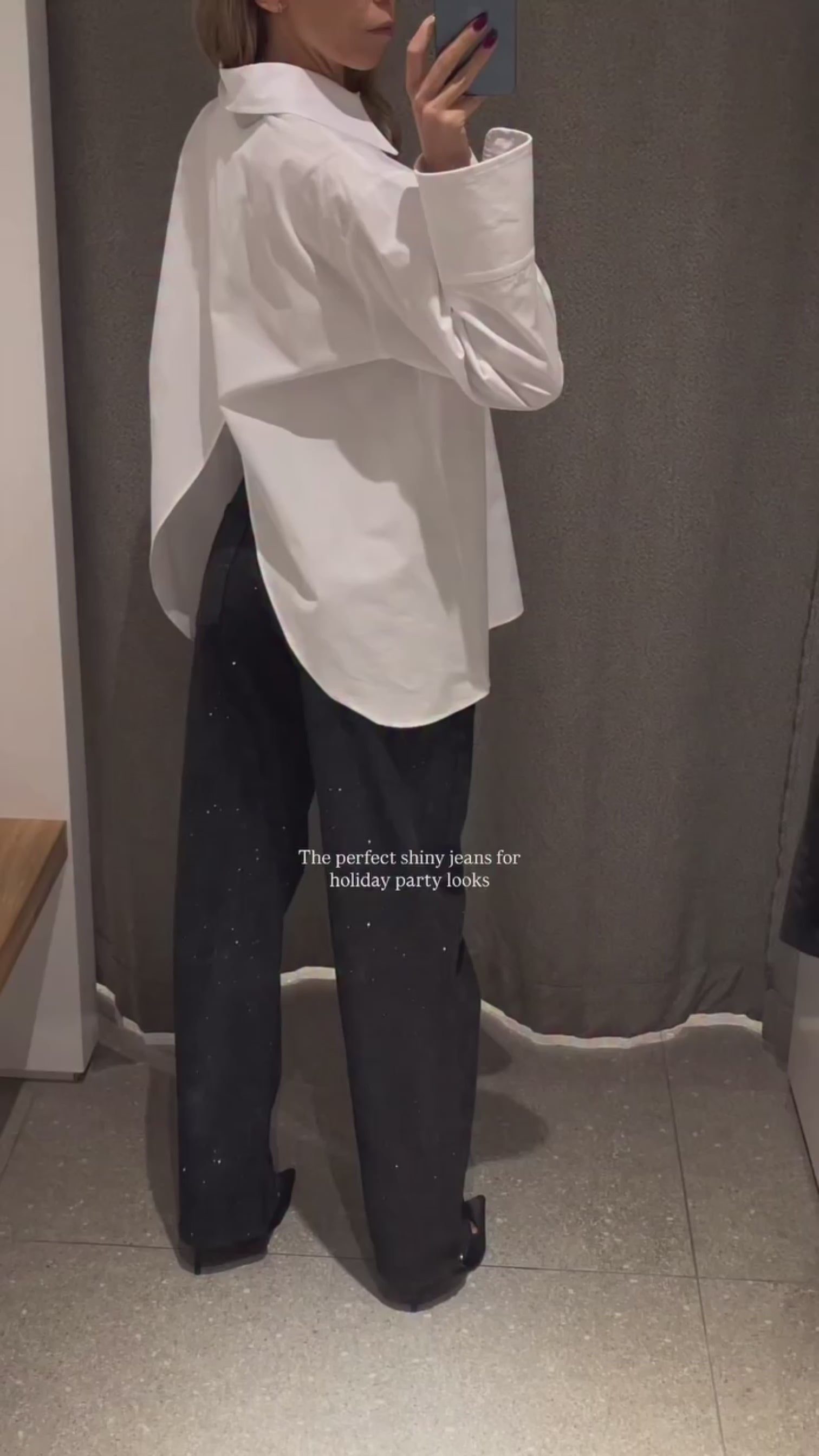 Black Wide Leg Rhinestone Jeans